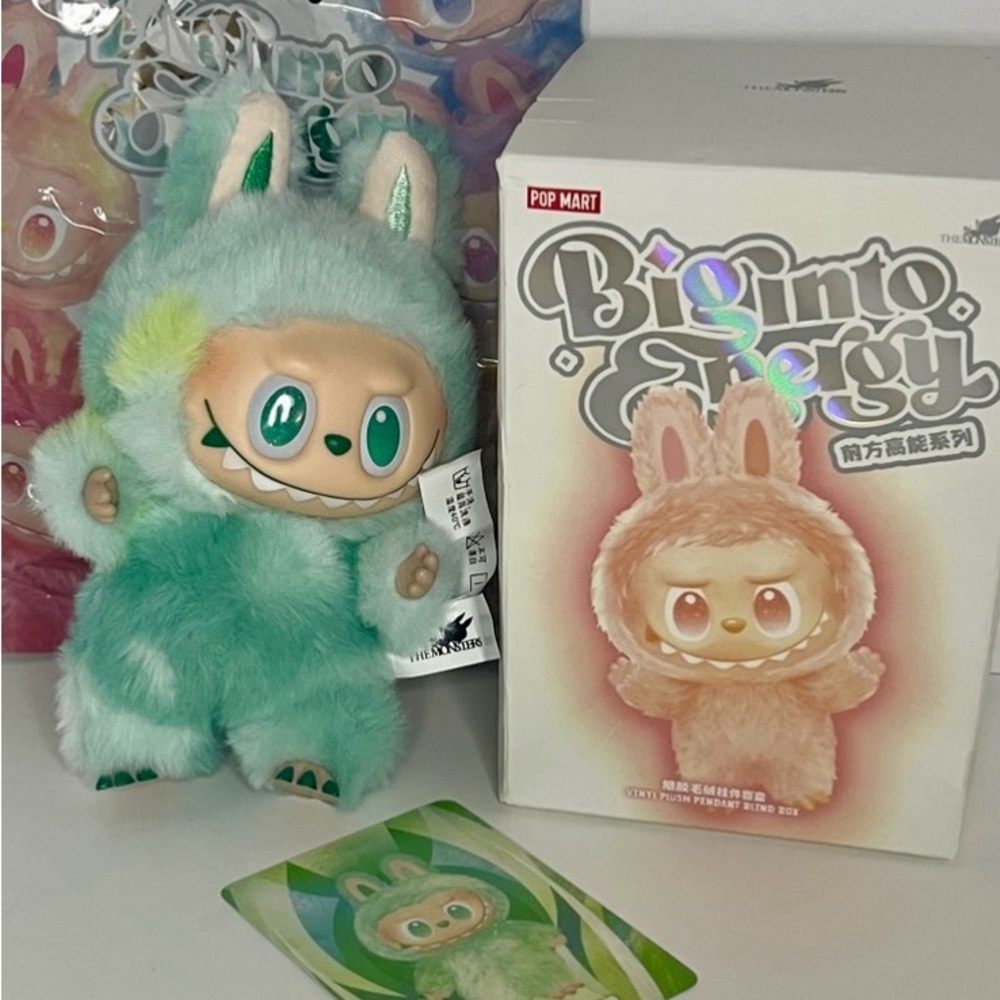 PopMart Big Into Energy Serenity Labubu -Green Monster Plush Toy